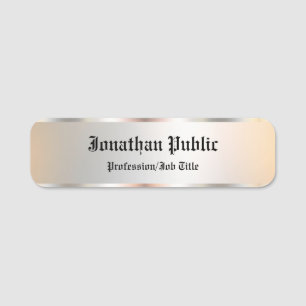 Personalisierte Faux-Silber-Schablonenschrift-Text Namensschild