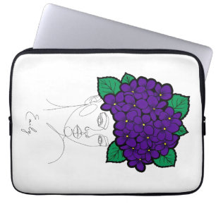 Personalisierte Februar-Geburtsblumen-Kronen-Kunst Laptopschutzhülle