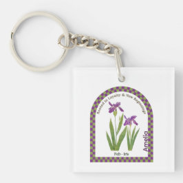 Personalisierte Februar-Geburtsmonatsblume Schlüsselanhänger