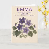 Personalisierte Februar-Geburtstags-Veilchen-Gebur Karte (Gelbe Blume)