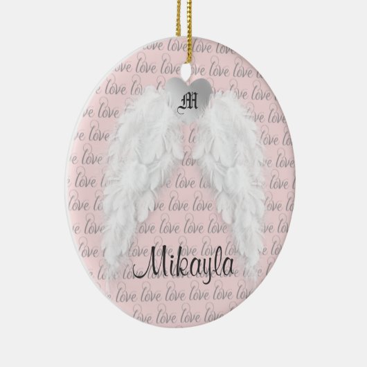 Personalisierte Feder-Engels-Flügel Keramikornament (Rechts)