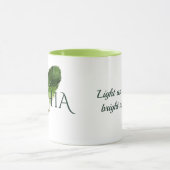 Personalisierte Feder-Monogramm-Salbei-Grün Tasse (Zentrum)