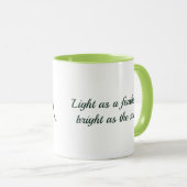 Personalisierte Feder-Monogramm-Salbei-Grün Tasse (VorderseiteRechts)