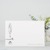 Personalisierte Federkiel-Tinte Handschriftlich Ge Briefpapier (Stehend Vorderseite)