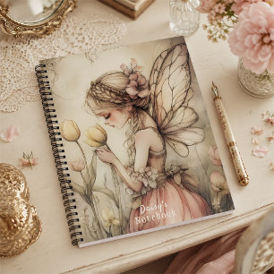 Personalisierte Fee mit Whimsical Butterfly Wings Notizblock