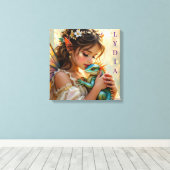 Personalisierte Fee und Drache Mystisch Leinwanddruck (Insitu (Holzboden))