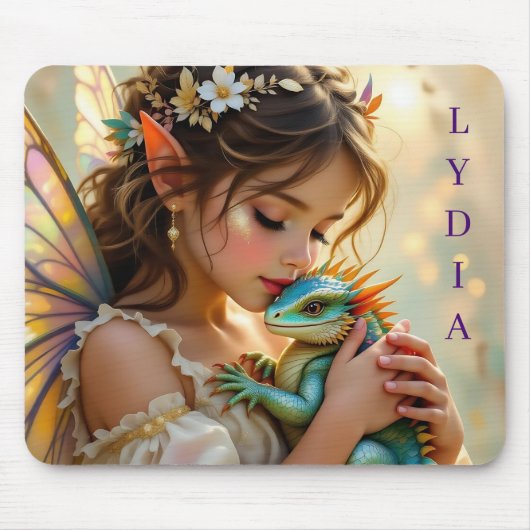 Personalisierte Fee und Drache Mystisch Mousepad (Vorne)