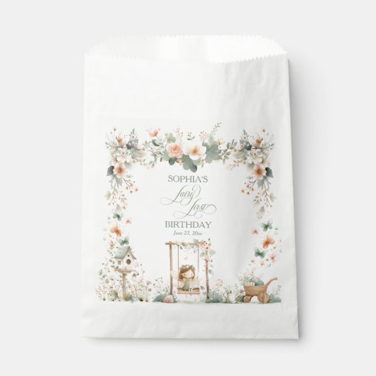 Personalisierte Feen-Erstgeburtstagsfeier Geschenktütchen (Vorderseite)