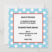 Personalisierte Feier Bäume Geburtserklärung (Rückseite)