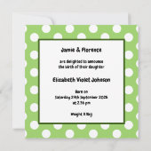 Personalisierte Feier Bäume Geburtserklärung (Rückseite)