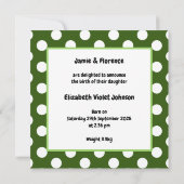 Personalisierte Feier Bäume Geburtserklärung (Rückseite)