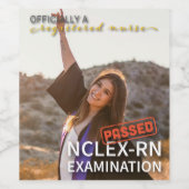 personalisierte Feier der Nclex rn Krankenschweste Weinetikett (Einzelnes Label)