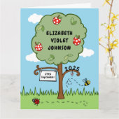 Personalisierte Feier Tree Neugeborenes Karte (Gelbe Blume)