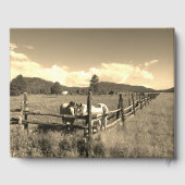 Personalisierte Feier von Sepia-Pferden Gästebuch (Rückseite)