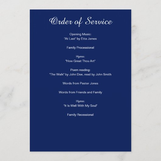 Personalisierte Feier zum Foto Programm (Rückseite)