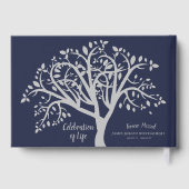 Personalisierte Feier zum Leben des Silberbaumes Gästebuch (Rückseite)