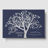 Personalisierte Feier zum Leben des Silberbaumes Gästebuch (Vorderseite)