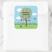 Personalisierte Feierlichkeiten Quadratischer Aufkleber (Tasche)