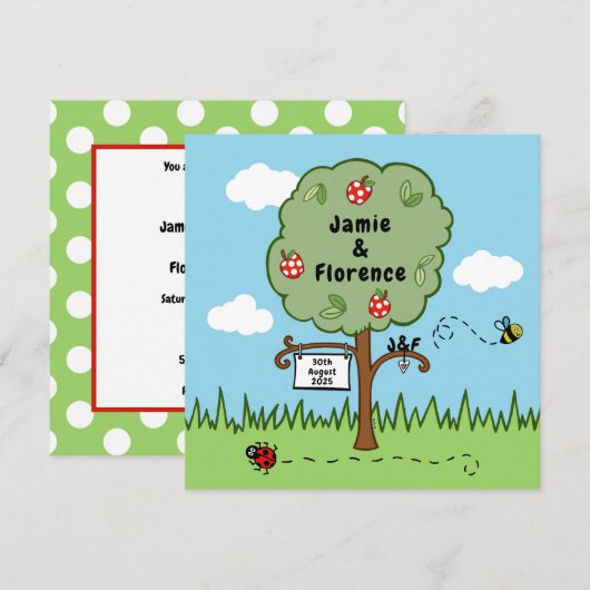 Personalisierte Feierlichkeiten Tree Einladung Hoc (Vorne/Hinten)