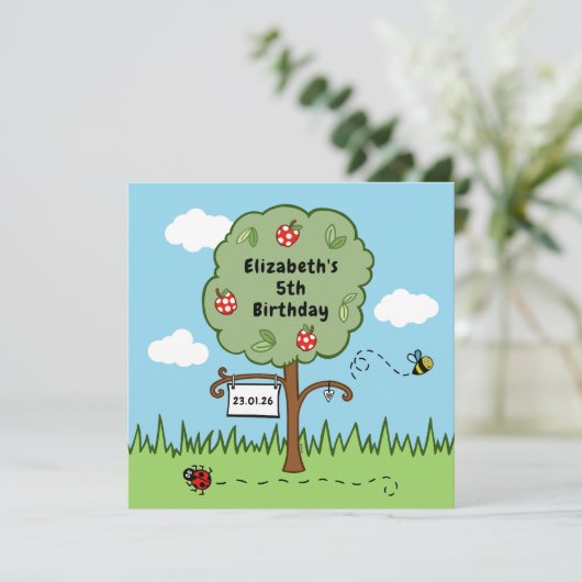 Personalisierte Feierlichkeiten Tree Kid's Geburts (Stehend Vorderseite)