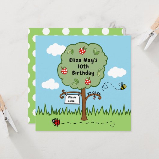 Personalisierte Feierlichkeiten Tree Kid's Geburts (Vorderseite/Rückseite Beispiel)