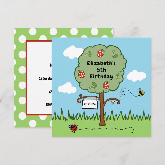 Personalisierte Feierlichkeiten Tree Kid's Geburts (Vorne/Hinten)