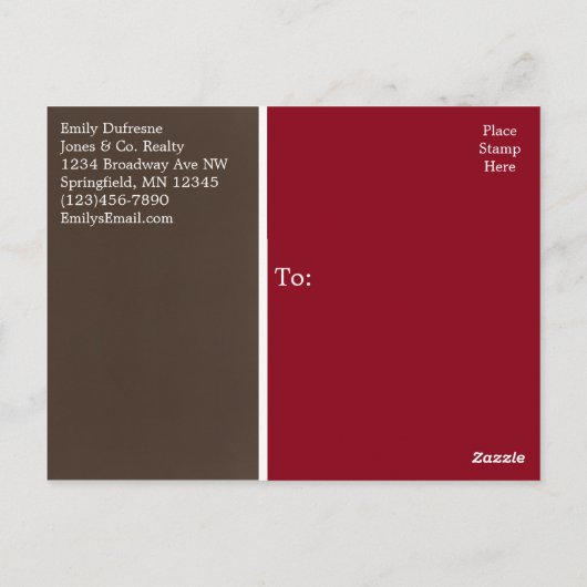 Personalisierte Feiertage Postkarte (Rückseite)