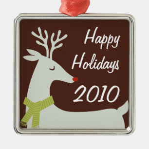 Personalisierte Feiertags-Metallverzierung Silbernes Ornament