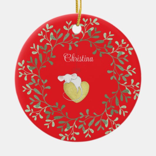 Personalisierte Feldmaske Keramik Ornament (Vorne)