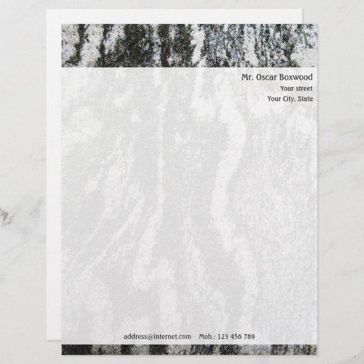 Personalisierte Felsen-Beschaffenheit mit Briefbogen (Vorne/Hinten)