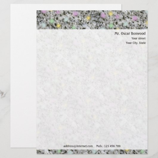 Personalisierte Felsen-Pastelle mit Briefbogen (Vorne/Hinten)