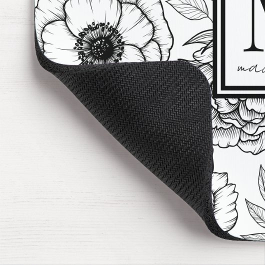 Personalisierte Feminine-Monogramm Mousepad (Ecke)