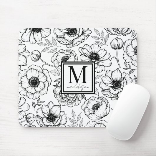 Personalisierte Feminine-Monogramm Mousepad (Mit Mouse)