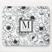 Personalisierte Feminine-Monogramm Mousepad (Vorne)