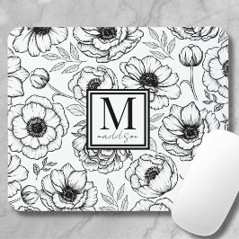 Personalisierte Feminine-Monogramm Mousepad