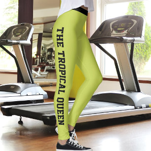 Personalisierte Ferien Klasse Limettengrün Schwarz Leggings