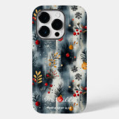 Personalisierte Festliche Berries und Schneeflocke Case-Mate iPhone Hülle (Rückseite)