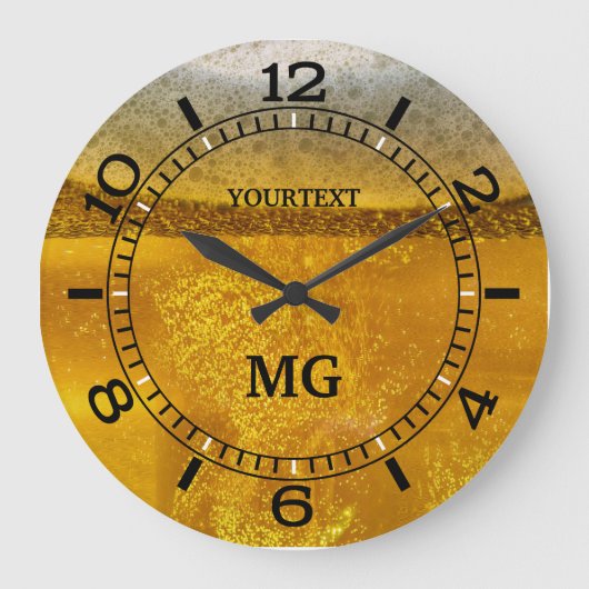 Personalisierte festliche Bier-Galaxie ein Große Wanduhr (Vorderseite)