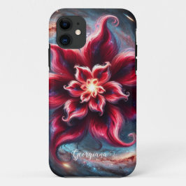 Personalisierte festliche Poinsettia Galaxie Case-Mate iPhone Hülle