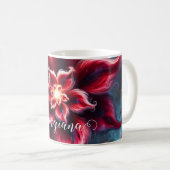 Personalisierte festliche Poinsettia Galaxie Kaffeetasse (VorderseiteRechts)