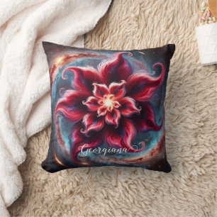 Personalisierte festliche Poinsettia Galaxie Kissen
