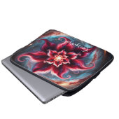 Personalisierte festliche Poinsettia Galaxie Laptopschutzhülle (Vorne Knopf)
