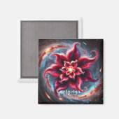 Personalisierte festliche Poinsettia Galaxie Magnet (Vorderseite/Rückseite)