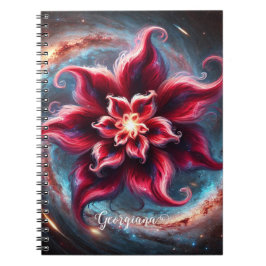 Personalisierte festliche Poinsettia Galaxie Notizblock