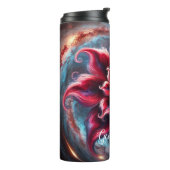 Personalisierte festliche Poinsettia Galaxie Thermosbecher (Nach links gedreht)