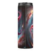 Personalisierte festliche Poinsettia Galaxie Thermosbecher (Rückseite)