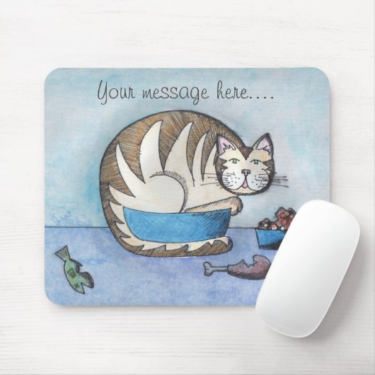 Personalisierte fette Katze lustiges mousepad (Mit Mouse)