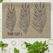 Personalisierte fette Linen Look Palm Blätter Hand Geschirrtuch (Gefaltet)