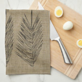 Personalisierte fette Linen Look Palm Blätter Hand Geschirrtuch (Viertel Falte)