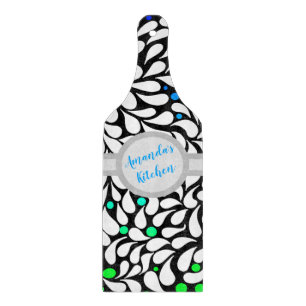 Personalisierte fette moderne Blume Blau aquamarin Schneidebrett